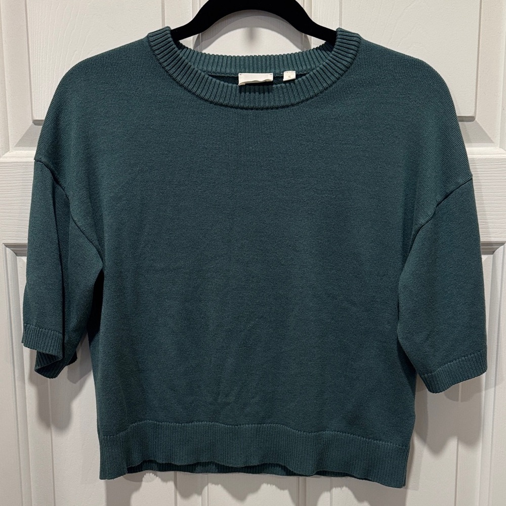 Cyrus Teal Short Sleeve Sweater